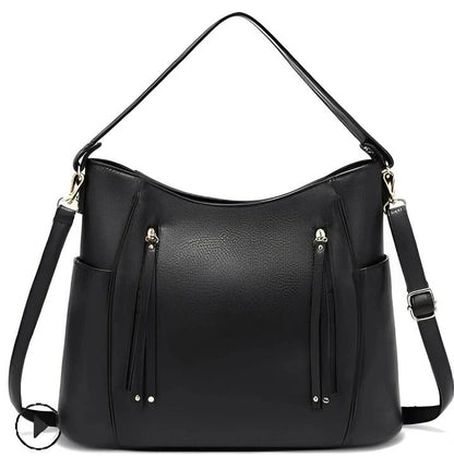 Elegant Ladies Vintage Leather Bag and Classic Retro Shoulder Tote