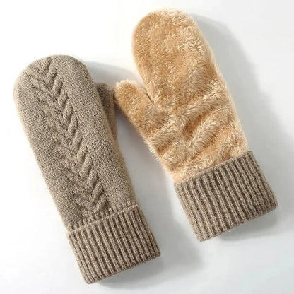Dual Thermal Barrier Double Layer Fleece Lined Winter Mittens