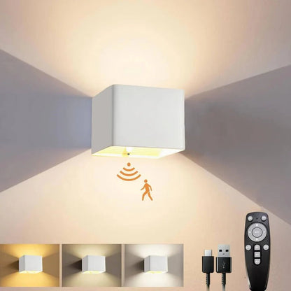 Interior Mounted Ambient Fixture and Indoor Wall Light with Motion Sensor and Remote Control