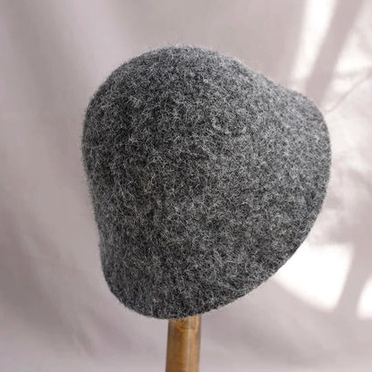 Female Cold-Season Fleece Cloche and Womens Winter Wool Bucket Hat