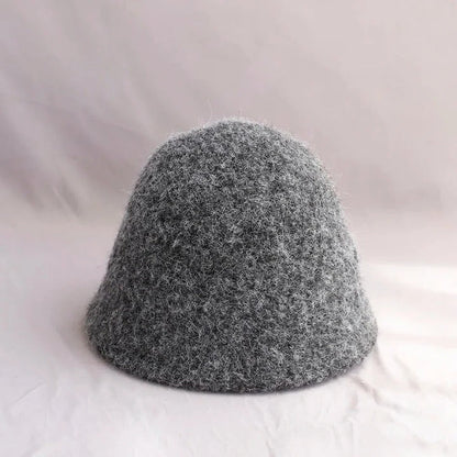 Female Cold-Season Fleece Cloche and Womens Winter Wool Bucket Hat