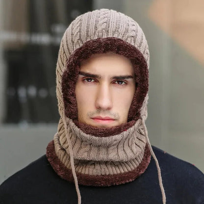 Thermal Woven Hooded Enclosure and Winter Knit Hat Balaclava with Scarf