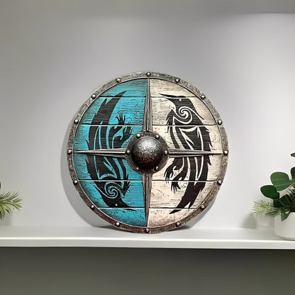 Round Wooden Decorative Shield with Multiple Design Options