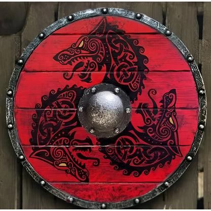 Round Wooden Decorative Shield with Multiple Design Options