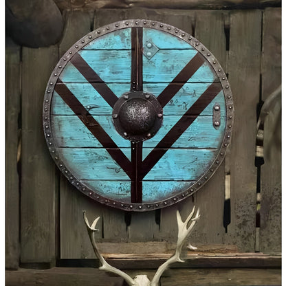 Round Wooden Decorative Shield with Multiple Design Options