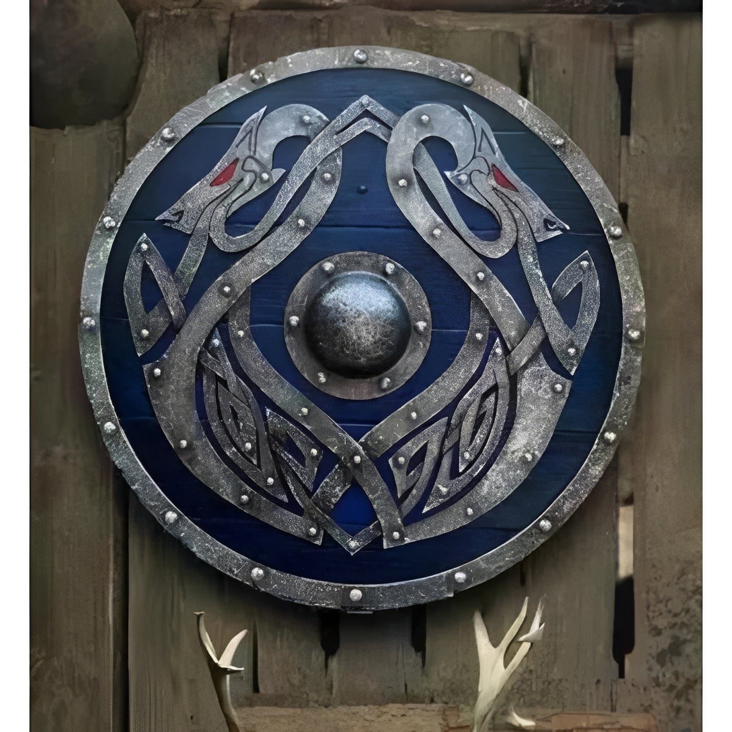 Round Wooden Decorative Shield with Multiple Design Options
