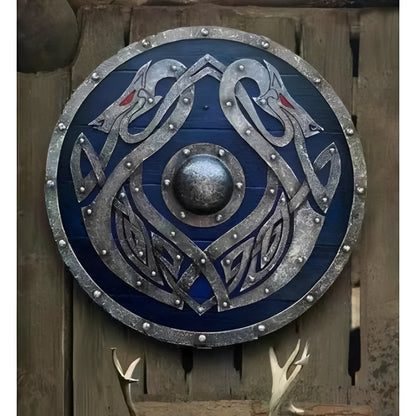 Round Wooden Decorative Shield with Multiple Design Options