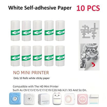 Portable Inkless Thermal Sticker Printer, Bluetooth Photo and Memo Printer