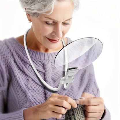 5X Magnification Hands Free Magnifying Glass with Ergonomic Neck Strap