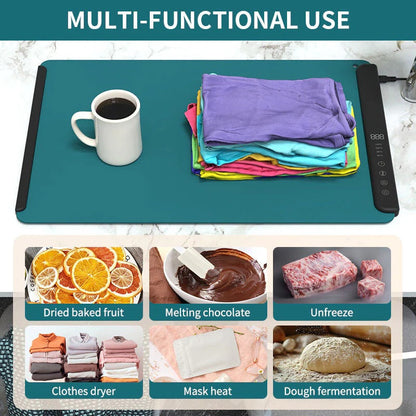 Electric Heating Mat for Food with Foldable Design and Auto Shutoff
