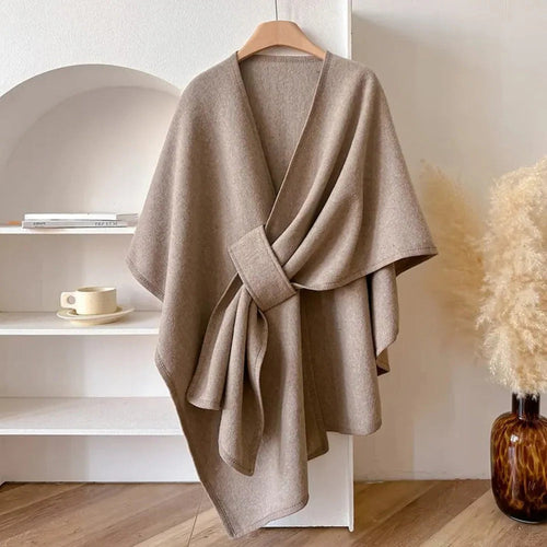 Windproof Shawl Poncho Coat for Women