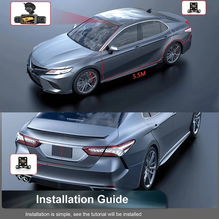 Smart Car Dash Camera System with Night Vision and WiFi