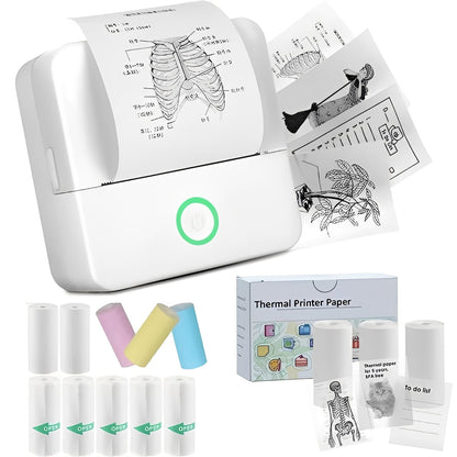 Portable Inkless Thermal Sticker Printer, Bluetooth Photo and Memo Printer