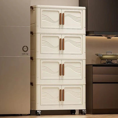 Stackable Storage Containers with Front Access and Lid Lock