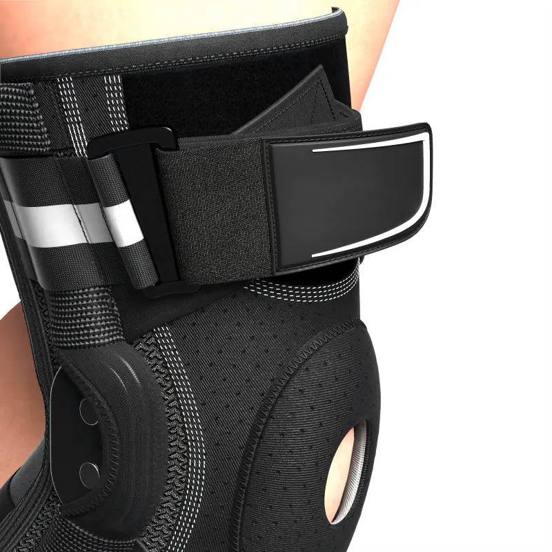 Professional Sports Knee Brace, Compression Sleeve with Side Stabilizers, Support for Running and Basketball