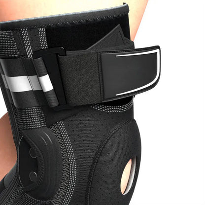 Professional Sports Knee Brace, Compression Sleeve with Side Stabilizers, Support for Running and Basketball
