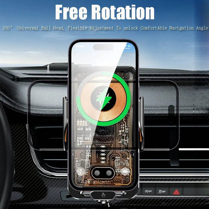 Wireless Car Charger Auto Clamping Phone Mount, Fast Charging, Air Vent, Iphone Samsung Galaxy