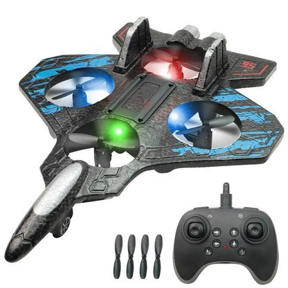 RC Jet Plane Toy, High Speed Stunt Airplane with Remote Control, 360° Flips and LED Lights, Durable Foam Flyer for Kids