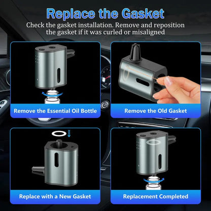 Smart Car Air Freshener Diffuser Waterless, Adjustable Scent Levels, Portable, Natural Perfume, 3 X 0.33 oz
