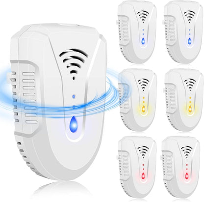 Ultrasonic Rodent and Pest Indoor Repeller, Plug in Electronic Repellent for Mouse, Mice, Rats, Roaches, Ants, Spiders, Bugs, 6 PACK