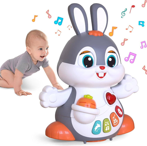 Easter Bunny Musical Toy for 1+ Year Old, Baby Crawling Toy for 6 12 Months, Easter Gifts for Baby Girls and Boys