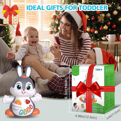 Easter Bunny Musical Toy for 1+ Year Old, Baby Crawling Toy for 6 12 Months, Easter Gifts for Baby Girls and Boys