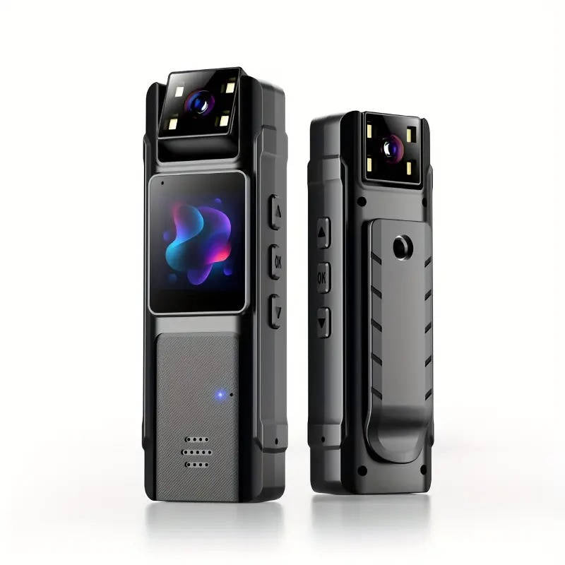 Compact 1080P HD Body Camera with 180° Rotatable Lens, Portable Wearable Video Recorder with Night Vision, Motion Detection and Wide Angle Recording