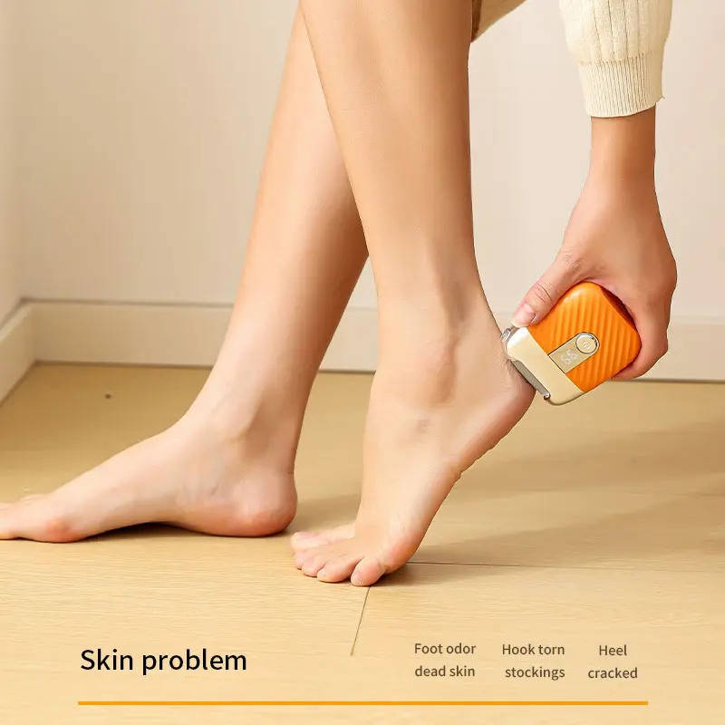 Professional Electric Foot Scrubber and Callus Remover, USB Rechargeable Foot File with 3 Grinding Heads, LED Light and Dual Speed