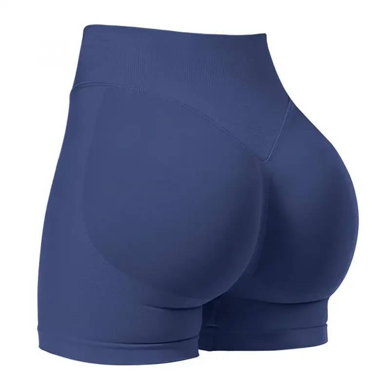 High Waist Seamless Lifting Shorts, Tummy Control Side Ribbed Activewear, Squat Proof Butt Lift Workout Biker Shorts