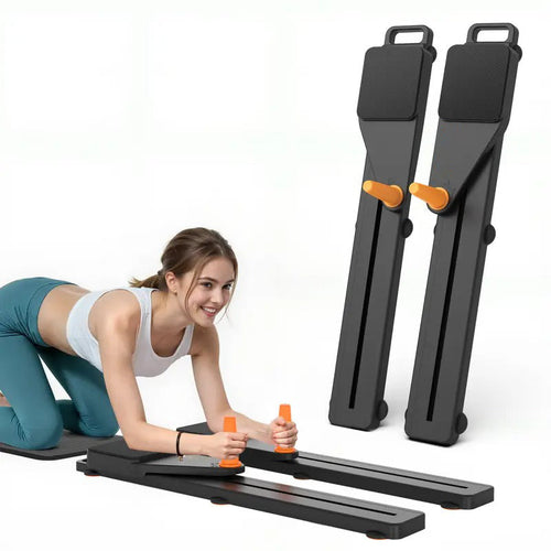 Adjustable Ab Exercise Board, Multi Functional Home Pilates Reformer and Abdominal Crunch Roller with Ergonomic Knee Mat, Core Trainer