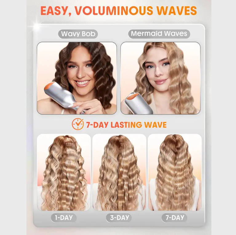 Babe Hair Waver, 25mm Ionic 2 Barrel Curling Iron with 50 Million Ions, 10 Min Quick Wave and Smart Timer