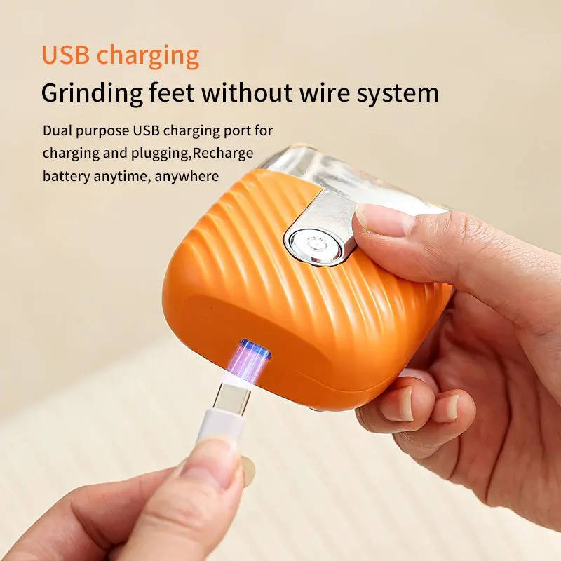 Professional Electric Foot Scrubber and Callus Remover, USB Rechargeable Foot File with 3 Grinding Heads, LED Light and Dual Speed