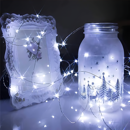 100 Pack Waterproof Mini LED Fairy String Lights with Flexible Silver Wire for Weddings and Party Decor