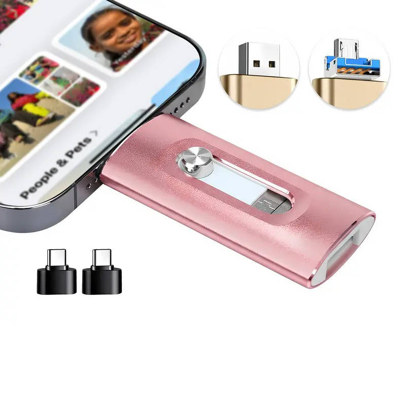 3 in 1 High Speed Flash Drive for iPhones, Android and PC, Photo Stick and Backup Drive