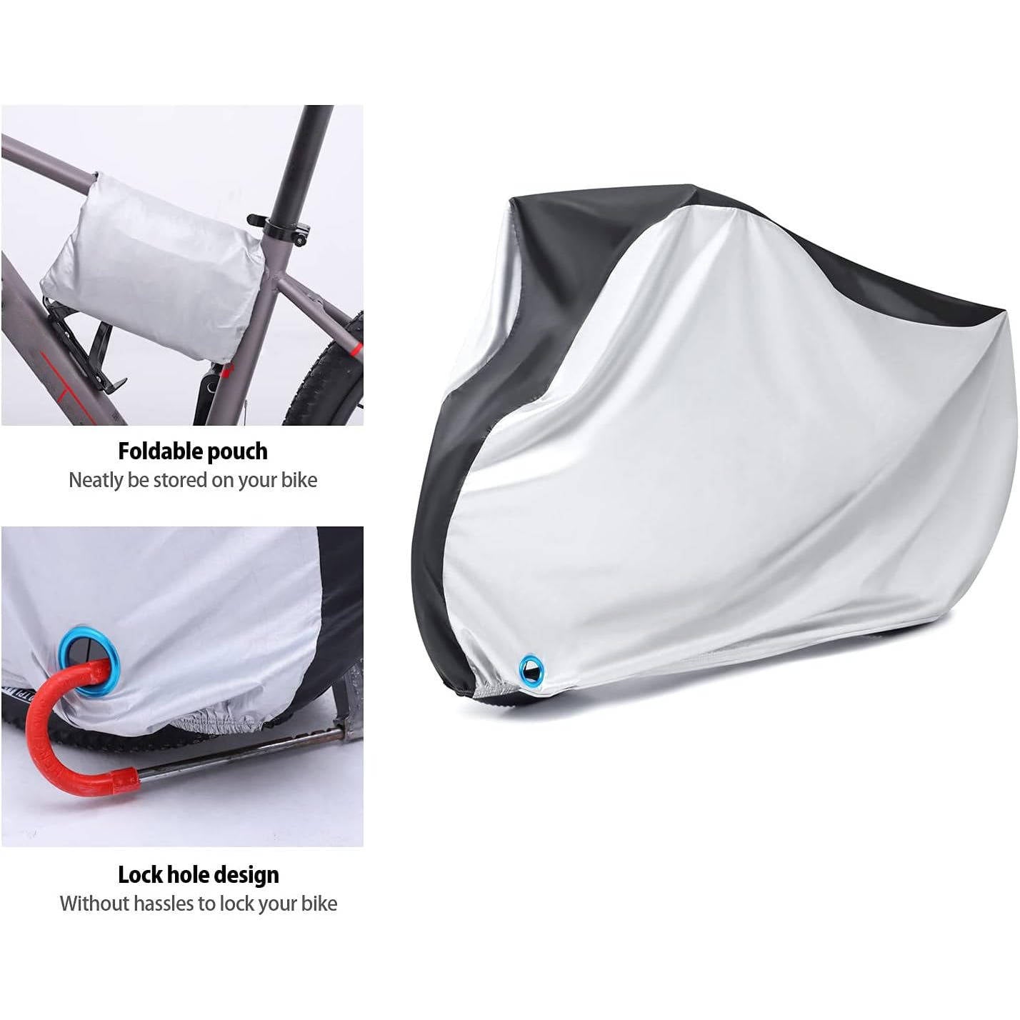 Electric Bike Cover Waterproof Outdoor, UV Dustproof Rain Protection Support