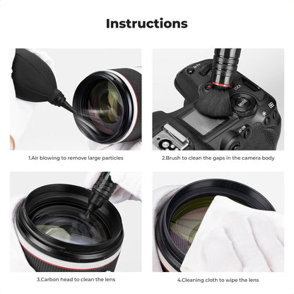 Camera Lens Cleaning Kit, Lens Pen, Air Blower and Microfiber Cloth for Canon, Nikon, Sony, Pentax DSLR, Filters and Cell Phones