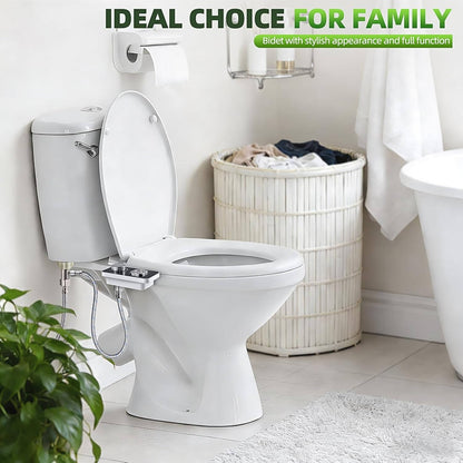 Self Cleaning Bidet Toilet Attachment, Cold Water Dual Nozzle Sprayer