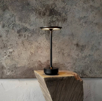 Modern Cordless Touch LED Table Lamp, Wireless Electroplated Metal Bedside Night Light for Bedroom and Living Room