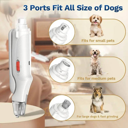 2 in 1 Electric Nail Clipper and Grinder for Dogs and Cats of All Sizes, LED Light, Painless, Low Noise, Safe