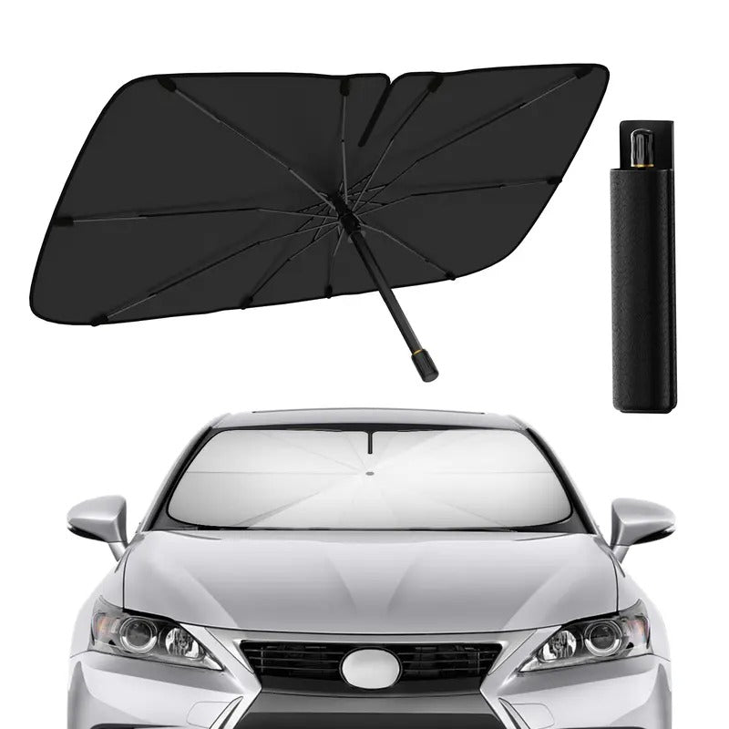 Car Windshield Sun Shade Umbrella, Foldable Sunshade with UV Block and Heat Insulation, Large Universal Front Window Cover for Trucks and Cars
