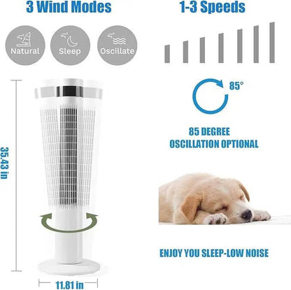 Standing Portable AC Unit Air Conditioner for Home and Office, Bladeless, Quiet, 3 Speed Settings