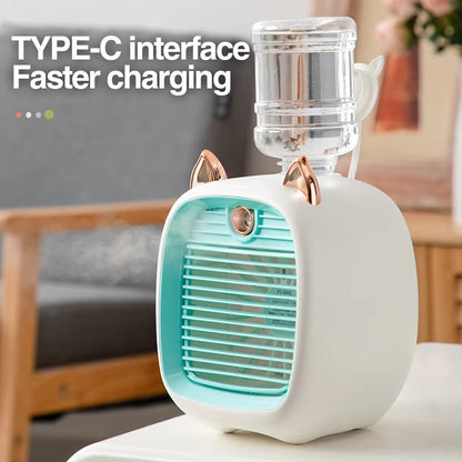 Mini Air Conditioner with 3-Speed Fan and Mist Sprayer
