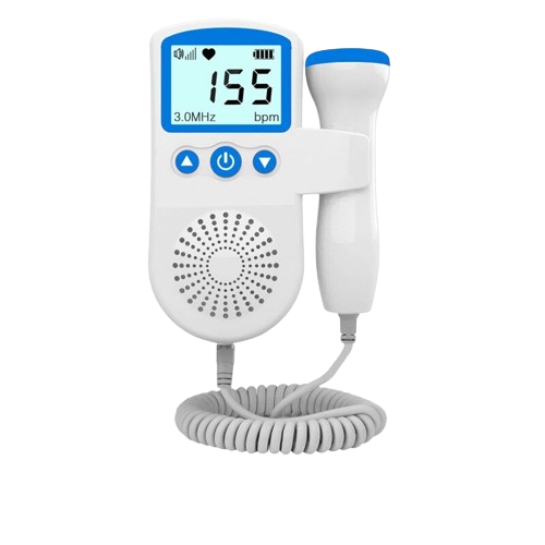 Handheld Fetal Heartbeat Monitor with LCD Display and Noise Filtering Probe