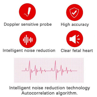 Handheld Fetal Heartbeat Monitor with LCD Display and Noise Filtering Probe