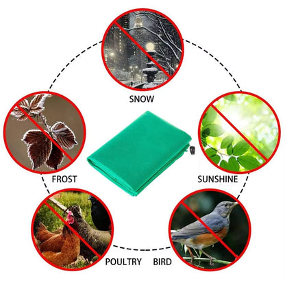 Breathable Plant Frost Cover with Zipper and Drawstring Closure