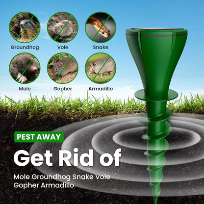 Outdoor Solar Sonic Stake for Snakes and Burrowing Pest Areas