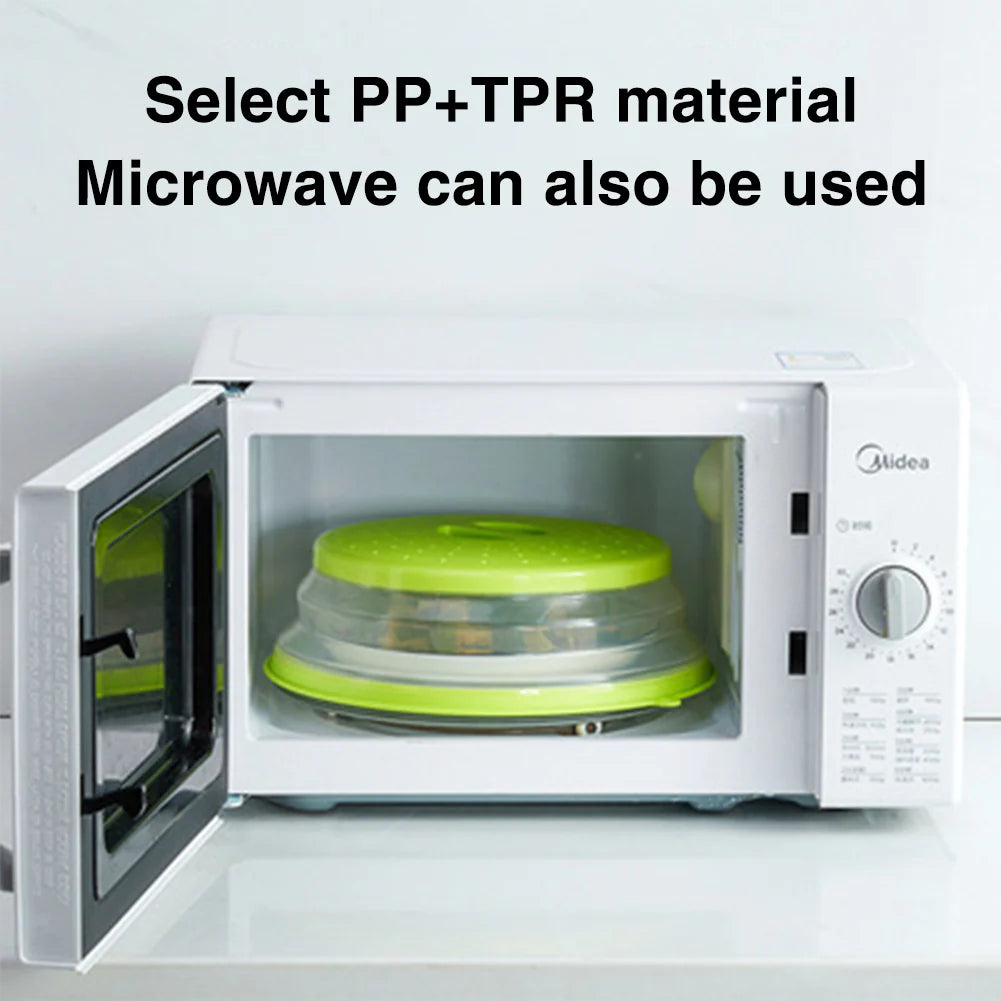 Reusable Silicone Microwave Splatter Guard with Folding Design for Cooking and Food Storage