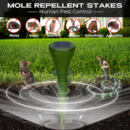 Outdoor Solar Sonic Stake for Snakes and Burrowing Pest Areas