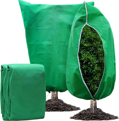 Breathable Plant Frost Cover with Zipper and Drawstring Closure