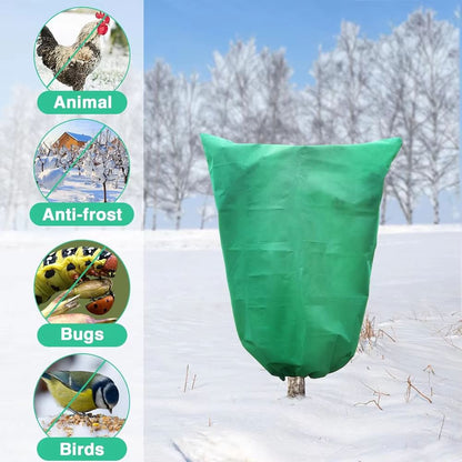 Breathable Plant Frost Cover with Zipper and Drawstring Closure